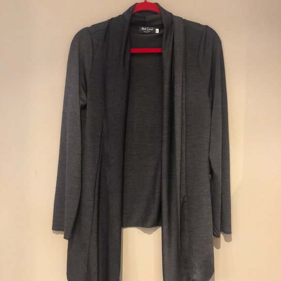 Red Coral gray swing cardigan - Picture 1 of 2
